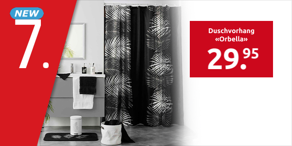 Duschvorhang «Orbella», 180 x 200 cm, schwarz