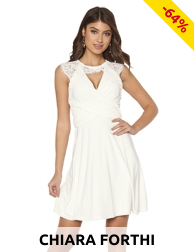 Chiara Forthi Drapiertes Kleid, weiss