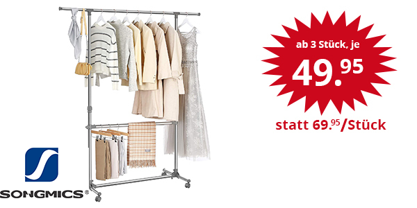 SONGMICS Portant haut pour habit, 2 étages, réglable