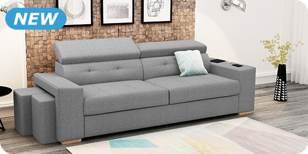 Sofa «Teo», hellgrau