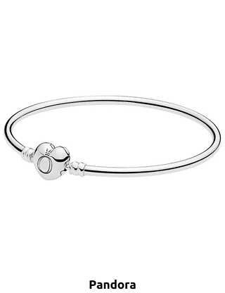 PANDORA Armband mit Herzverschluss, Silber