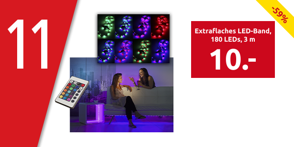 Extraflaches LED-Band mit Lichteffekten, 180 LEDs, 3 m