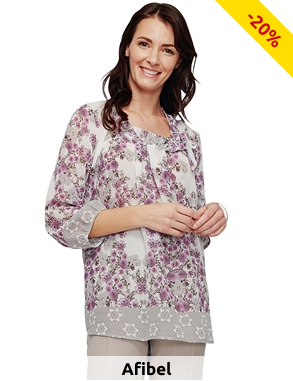 Top «Caplan», beige bedruckt