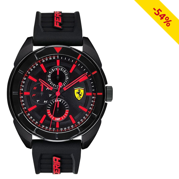 FERRARI Herrenuhr «Forza», schwarz/rot