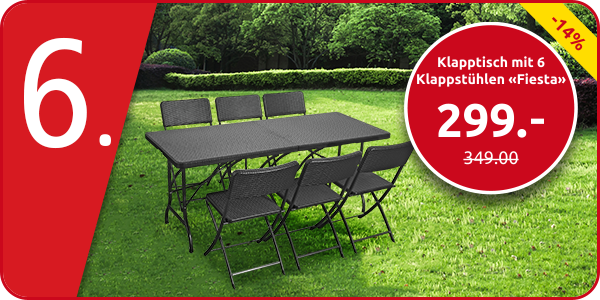Klapptisch mit 6 Klappstühlen «Fiesta»