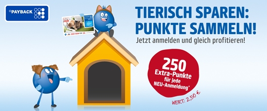 250 Extra Punkte (Wert 2,50€) für jede Payback Neuanmeldung