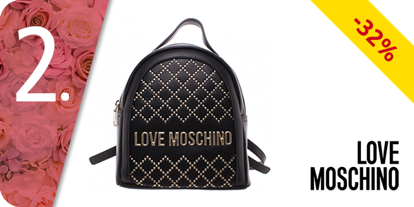 Love Moschino Rucksack mit Karos, schwarz