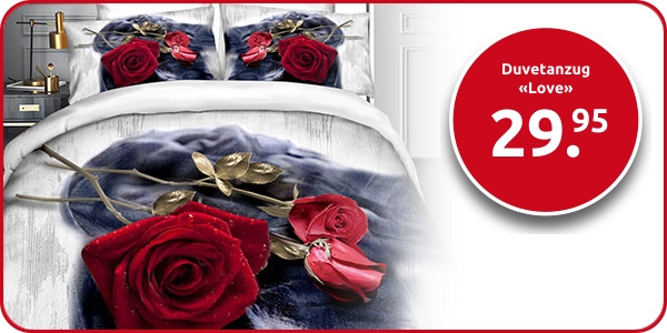 Duvetanzug «Love» 160 x 210 cm + Pfulmenanzug 65 x 100 cm