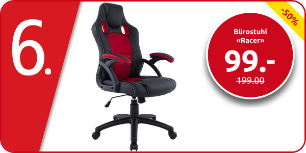 Bürostuhl «Racer», in Schwarz/Rot
