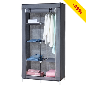 Kleiderschrank aus Vlies, B 90 cm, grau