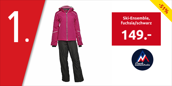Peak Mountain Ski-Ensemble, fuchsia/schwarz