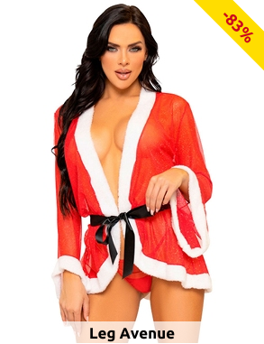 Leg Avenue Dessous-Set «Weihnachten», Kleid + String + Gürtel, rot