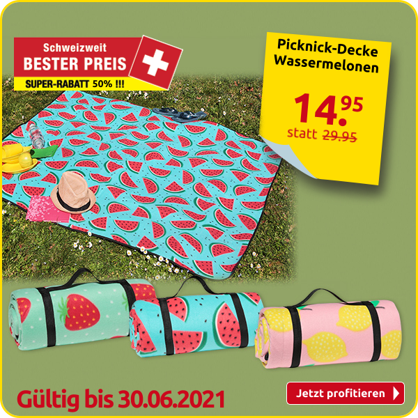 Picknick-Decke, Wassermelonen, 130 x 170 cm