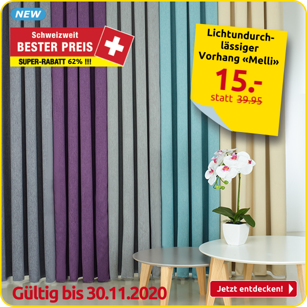 Lichtundurchlässiger Vorhang «Melli», prune meliert