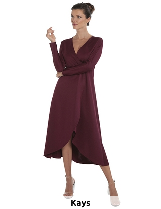 Stretchiges Kleid, weinrot