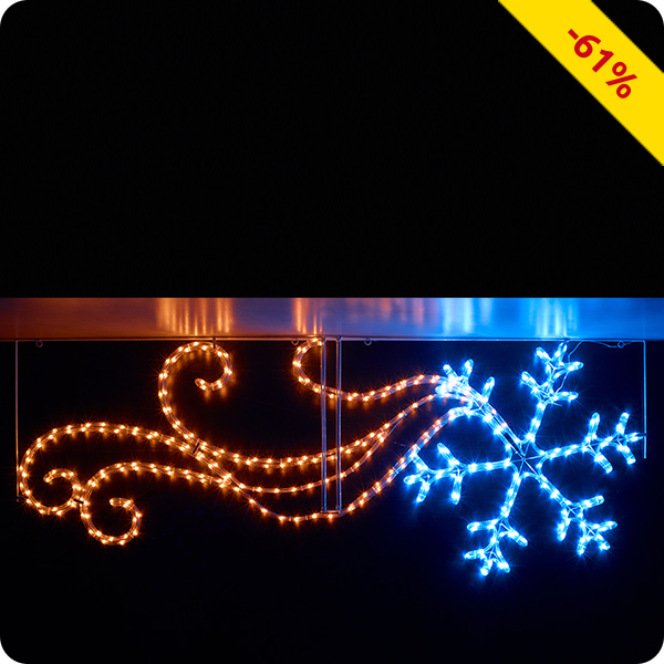 Lichterkette «Himmelsflocke», Rahmen 183 x 80 cm