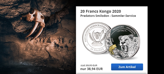 20 Francs Kongo Predators Smilodon 2020