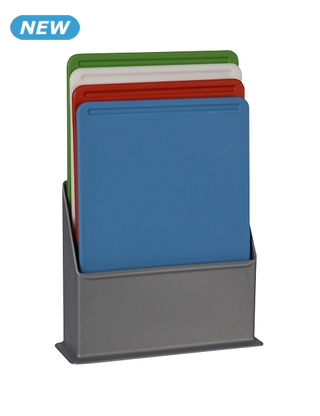 Schneidebretter, 4-teiliges Set und 1 Halter