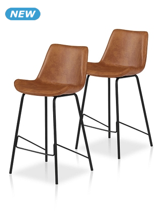 Barhocker «Samy», 2 Stück im Set, B 50 x H 96 x T 48 cm, braun