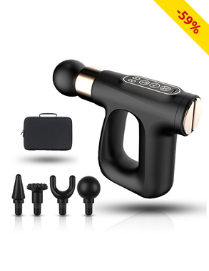 Massage-Gun wärmend, 12 Geschwindigkeiten, 4 Massageköpfe