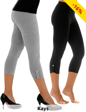 2er-Pack Leggings, schwarz und grau