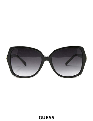 GUESS Rechteckige Sonnenbrille, schwarz