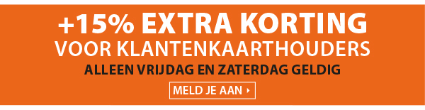 Word member en profiteer direct van 15% extra korting!