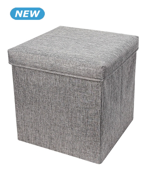 Aufbewahrungshocker aus Stoff, grau