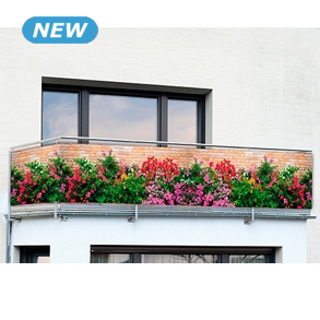Balkonsichtschutz, bedruckt «Blumen»