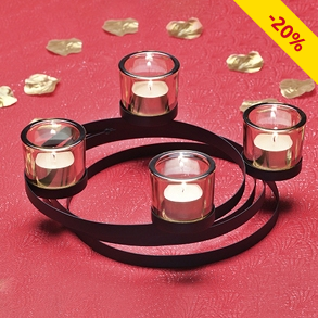 Schwarzer Teelichthalter, für 4 Teelichter