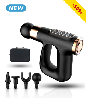 Massage-Gun wärmend, 12 Geschwindigkeiten, 4 Massageköpfe