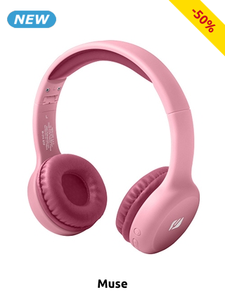 Muse Stereo-Bluetooth-Headset für Kinder, rosa