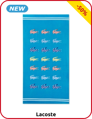 Lacoste Strandtuch mit gestreiften Krokodilen, türkis