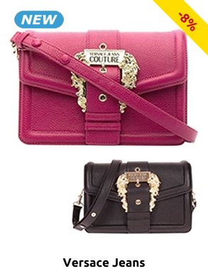 Versace Jeans Handtasche mit breiter Schnalle, himbeer