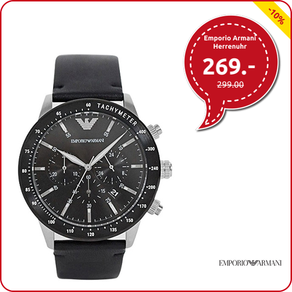Emporio Armani Herrenuhr, Chronograph, schwarz