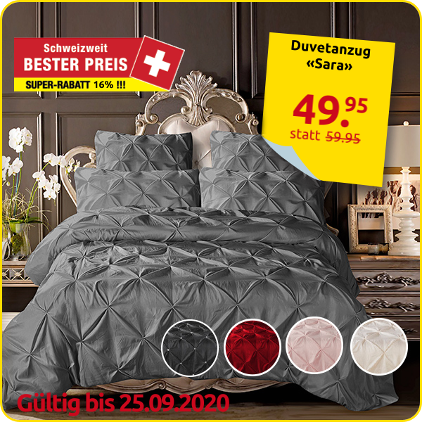 Duvetanzug «Sara», 160 x 210 cm, hellgrau