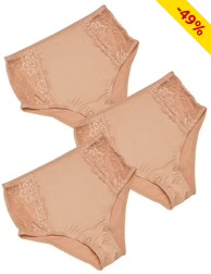 Slips im 3er-Pack, beige