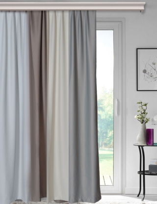 Lichtundurchlässiger Vorhang «Clic», H 260, B 140 cm, elfenbein