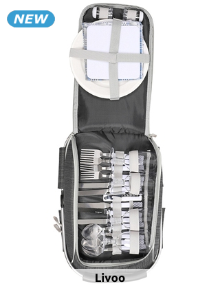 Livoo Picknickkorb für 4 Personen, 29-teilig