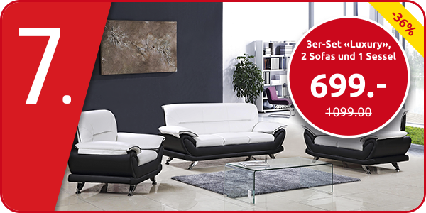 3er-Set «Luxury», 2 Sofas und 1 Sessel