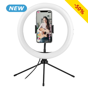 LED-Ringlicht mit Mini-Stativ, Set 4-teilig