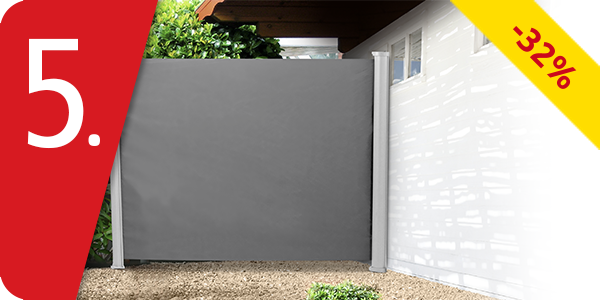 Seitenmarkise anthrazit, inkl. Wandhalterung