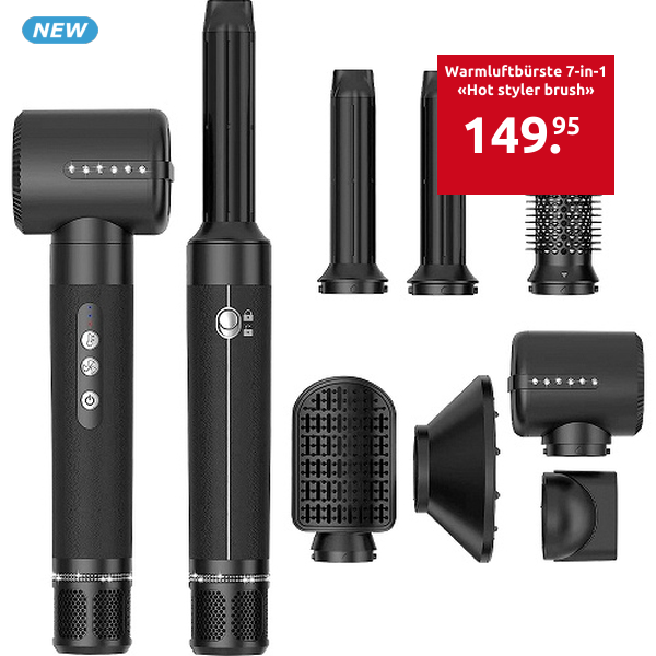 Warmluftbürste 7-in-1 «Hot styler brush»