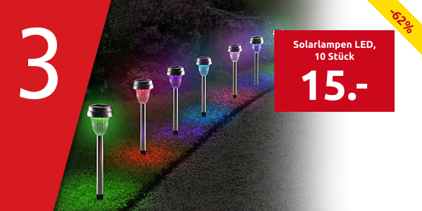 Solarlampen LED «Multicolor», 10 Stück