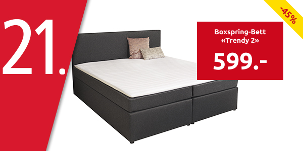 Boxspring-Bett «Trendy 2», feste Matratze, 160 x 200 cm, schwarz