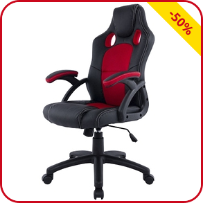 Bürostuhl «Racer», in Schwarz/Rot