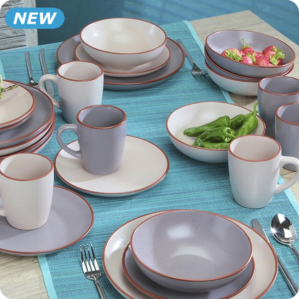 Tafelservice «Grey/Beige», 24-teilig, für 6 Personen