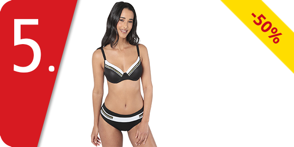 Push up-Bikini, schwarz/weiss