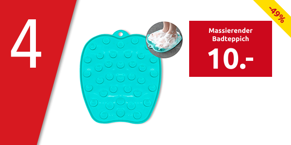 Massierender Badteppich, L 26 x B 23 x H 4 cm, blau