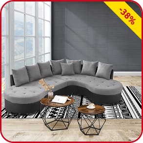 Canapé d'angle «Ani», gris/noir